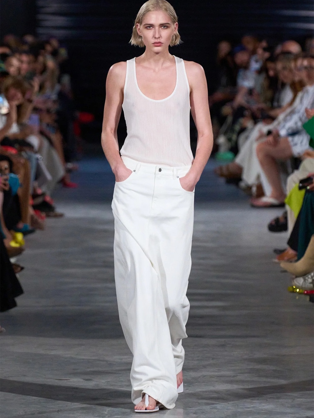 Tibi White denim skirt